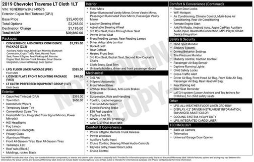 2019 Chevrolet Traverse LT Cloth