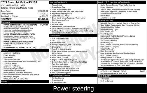 Mineral Gray Metallic 2022 Chevrolet Malibu FWD RS