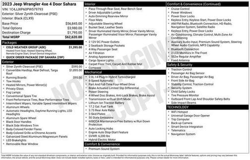 Silver Zynith Clearcoat 2023 Jeep Wrangler 4xe Sahara