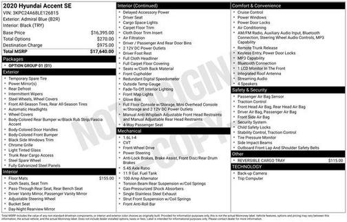 2020 Hyundai Accent SE