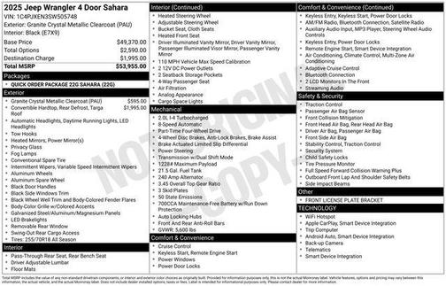 2025 Jeep Wrangler 4-Door Sahara 4x4