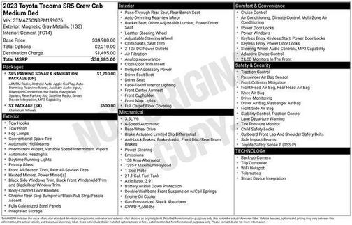 Magnetic Gray Metallic 2023 Toyota Tacoma SR5