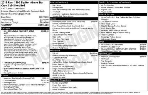 2019 RAM 1500 Big Horn