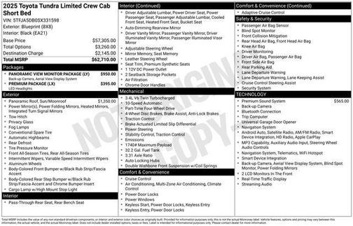 Dark Blue 2025 Toyota Tundra Limited