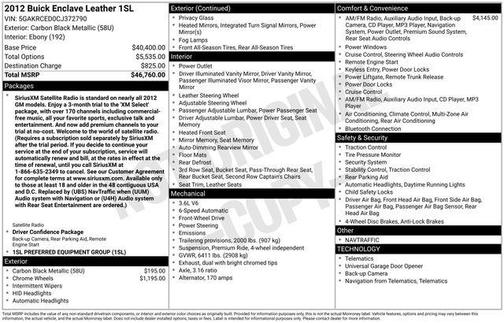 2012 Buick Enclave Leather