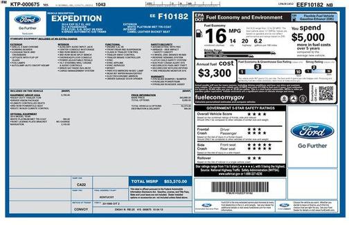 White Platinum Metallic Tri-Coat 2014 Ford Expedition EL XLT