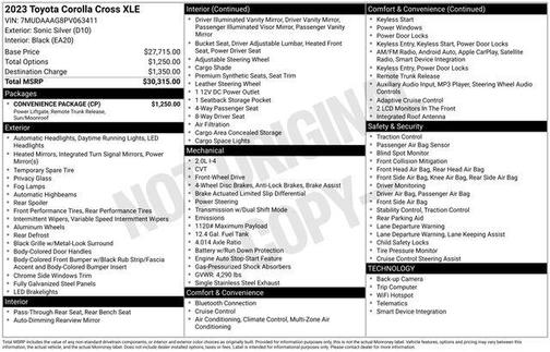 Sonic Silver 2023 Toyota Corolla Cross XLE