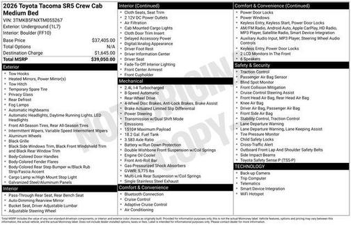 2026 Toyota Tacoma SR5