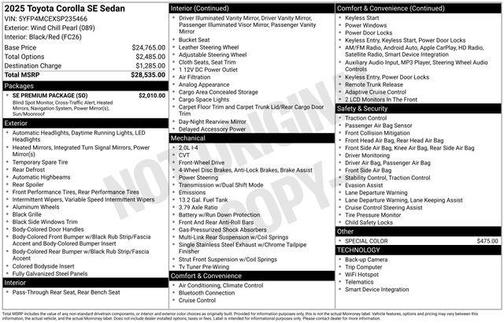 2025 Toyota Corolla SE