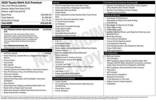 Ruby Flare Pearl 2020 Toyota RAV4 XLE Premium