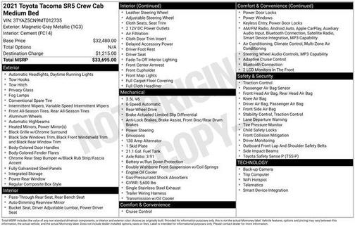 Magnetic Gray Metallic 2021 Toyota Tacoma SR5