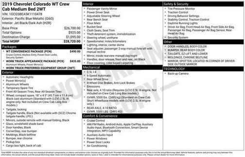 2019 Chevrolet Colorado WT