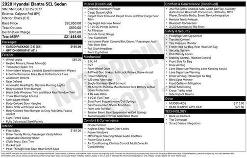 2020 Hyundai ELANTRA SEL