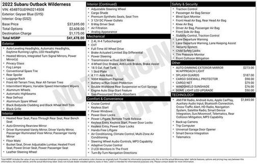Geyser Blue 2022 Subaru Outback Wilderness