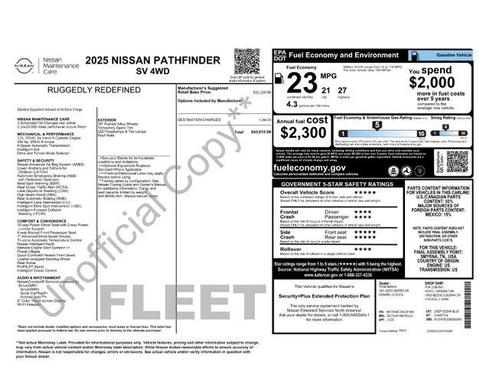 Deep Ocean Blue Pearl 2025 Nissan Pathfinder SV 4WD
