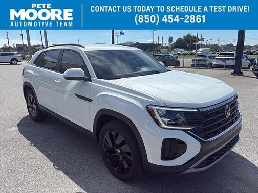 Pure White 2025 Volkswagen Atlas Cross Sport 2.0T SE w/ Technology