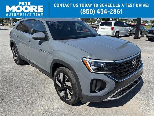 Pure Gray 2025 Volkswagen Atlas Cross Sport 2.0T SE w/ Technology
