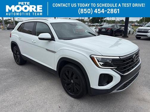 Pure White 2025 Volkswagen Atlas Cross Sport 2.0T SE w/ Technology