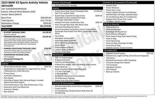 Mineral White Metallic 2023 BMW X3 xDrive30i