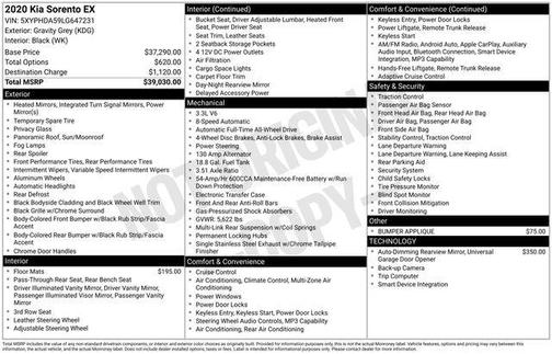 Gravity Gray 2020 Kia Sorento EX