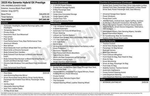 2025 Kia Sorento Hybrid SX Prestige