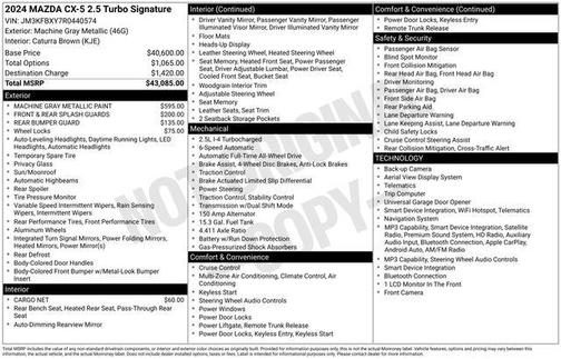 Machine Gray Metallic 2024 Mazda CX-5 2.5 Turbo Signature