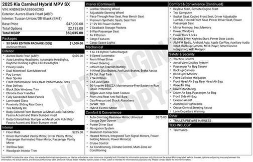 2025 Kia Carnival Hybrid SX