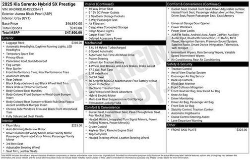 2025 Kia Sorento Hybrid SX Prestige