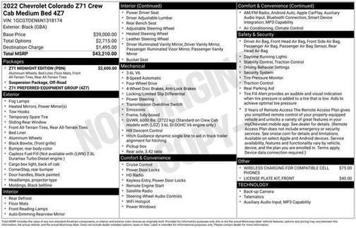 Black 2022 Chevrolet Colorado Z71