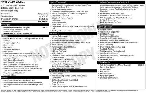 Ebony Black 2023 Kia K5 GT-Line