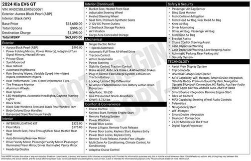 Aurora Black Pearl 2024 Kia EV6 GT