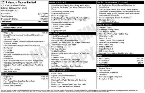Coliseum Grey 2017 Hyundai TUCSON Limited