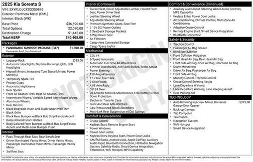 Metal 2025 Kia Sorento S