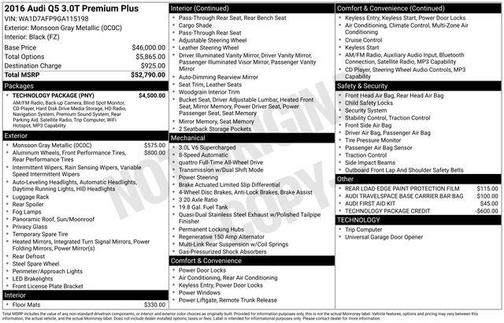 2016 Audi Q5 3.0T Premium Plus