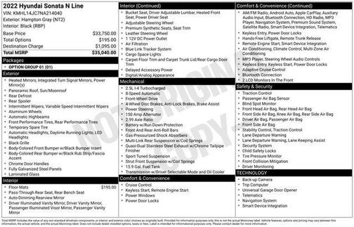 Hampton Gray 2022 Hyundai SONATA N Line