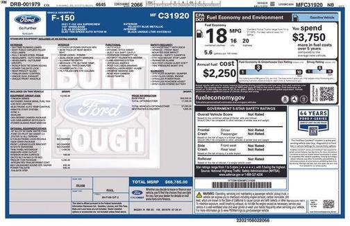 Velocity Blue Metallic 2021 Ford F-150 Tremor
