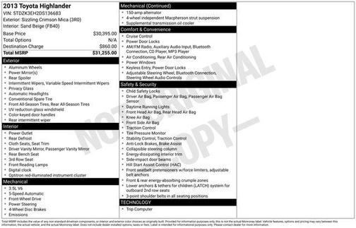 2013 Toyota Highlander Base Plus
