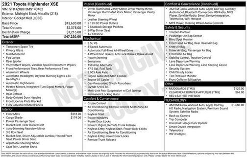 2021 Toyota Highlander XSE