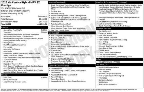 2025 Kia Carnival Hybrid SX Prestige