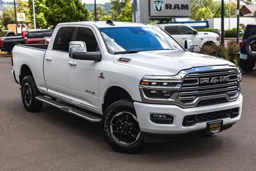 Bright White Clearcoat 2025 RAM 3500 Laramie Crew Cab 4x4 6'4' Box