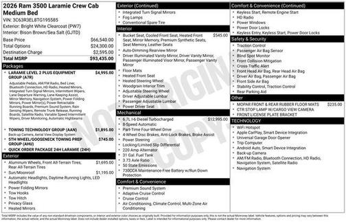 Bright White Clearcoat 2026 RAM 3500 Laramie