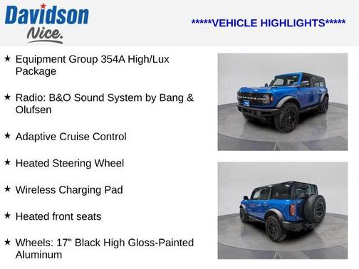 VELOCITY BLUE METALLIC 2024 Ford Bronco WILDTRAK
