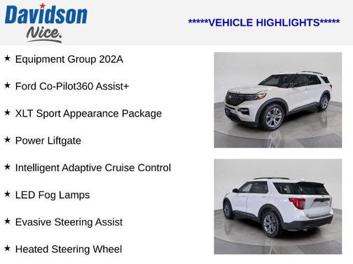 STAR WHITE MET TRI-COAT 2022 Ford Explorer XLT
