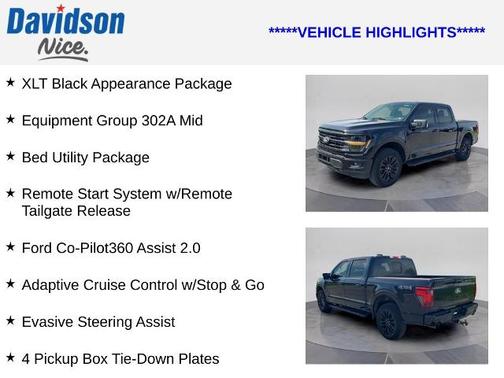 AGATE BLACK METALLIC 2025 Ford F-150 XLT