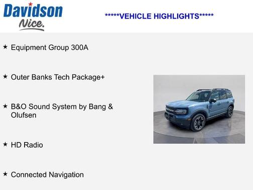 AZURE GRAY METALLIC TRI-COA 2025 Ford Bronco Sport OUTER BANKS