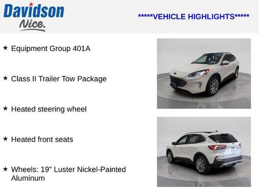 STAR WHITE METALLIC TRI-COA 2022 Ford Escape TITANIUM