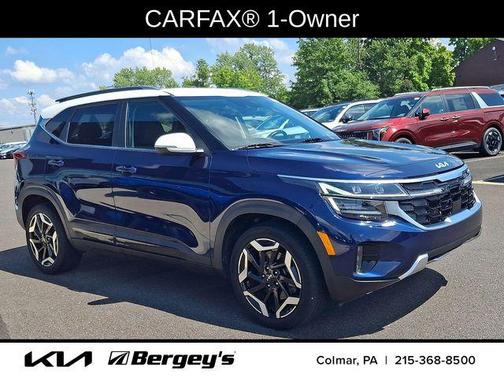 Dark Ocean Blue/White Roof 2024 Kia Seltos SX Turbo