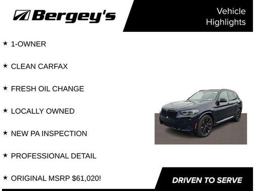 Carbon Black Metallic 2024 BMW X3 xDrive30i