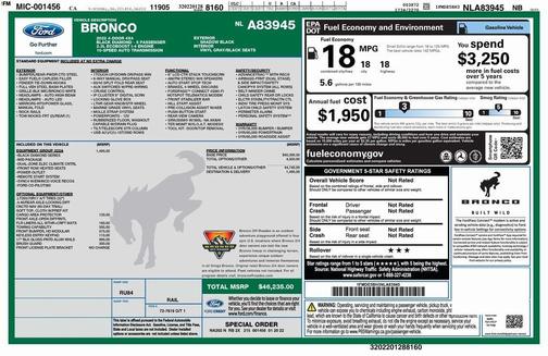 2022 Ford Bronco Black Diamond