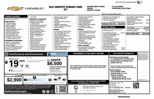 2023 Chevrolet Corvette Stingray w/3LT